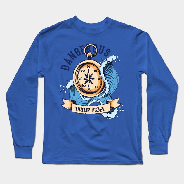 Wild Sea - Dangerous - Sailor Long Sleeve T-Shirt by Hariolf´s Mega Store